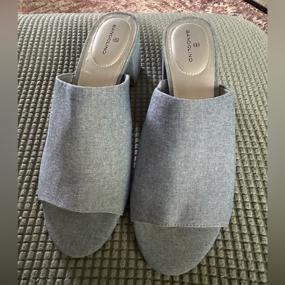 Bandolino Bospars Canvas Open Toed Heeled Slides